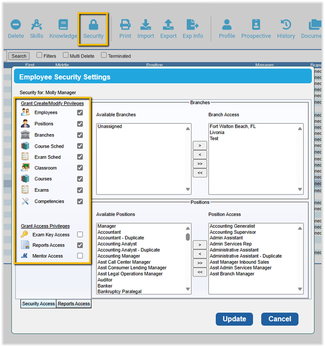 Security Settings 1