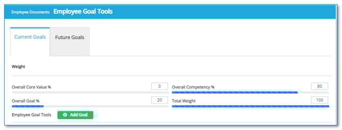 current and future goal tabs