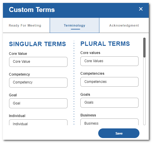 custom terminology