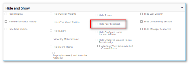 hide peer feedback