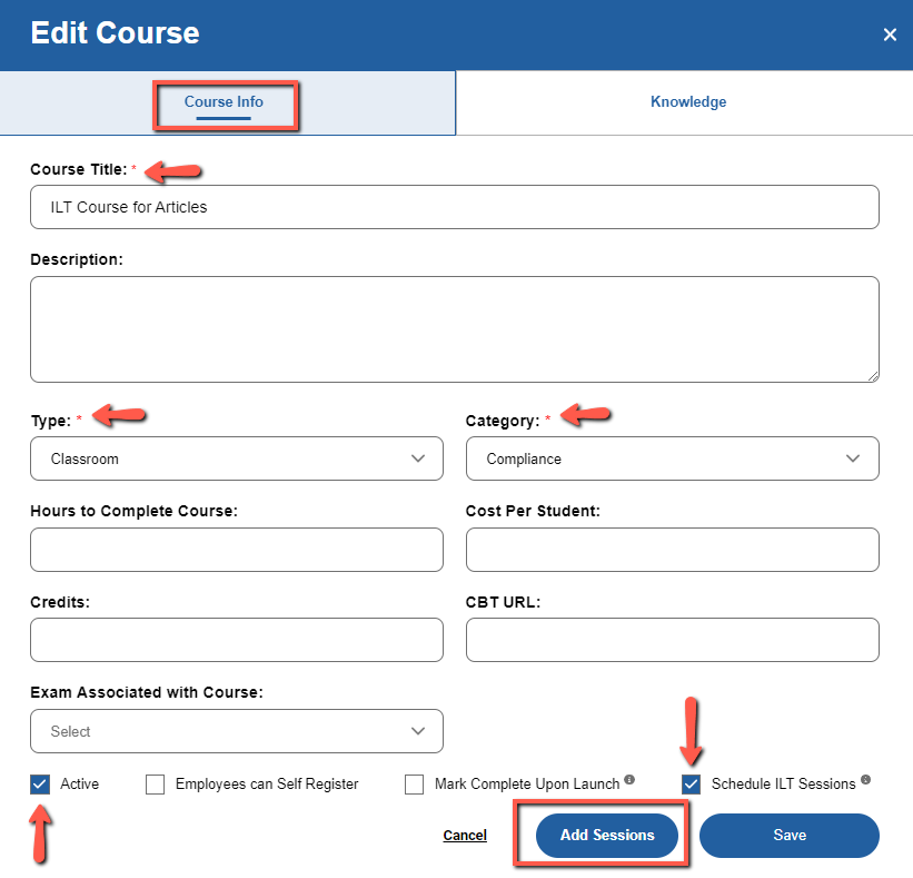 Creating A Classroom (ILT) Course - TLC New UI