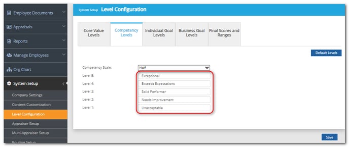 level config comp