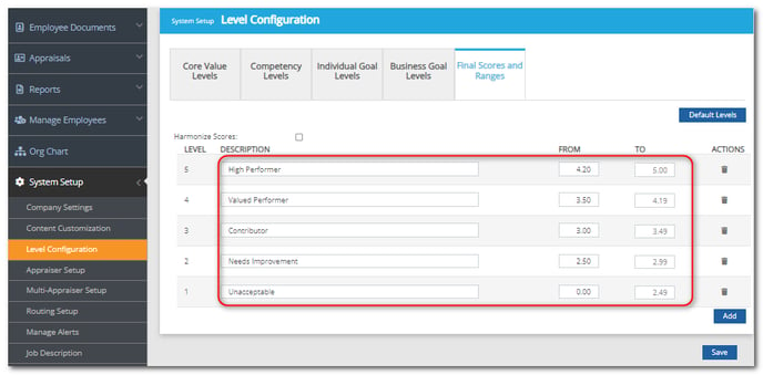 level config final