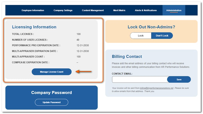 manage license count