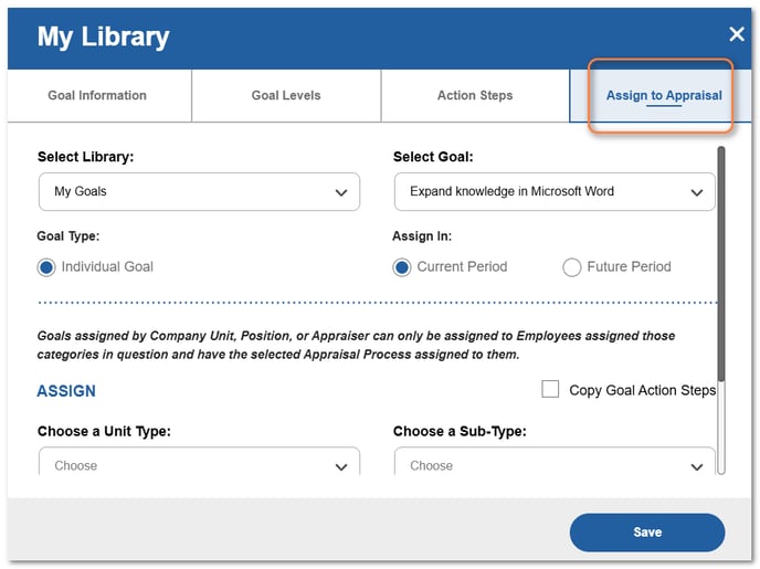 mylibrary assign to app tab-1