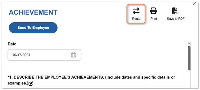 routing note form view