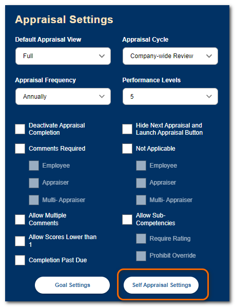 self app settings